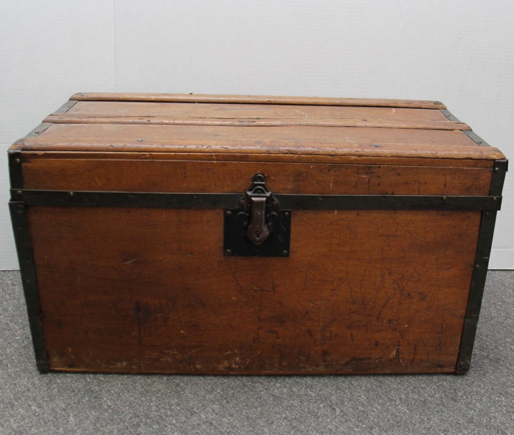 vintage wooden trunk
